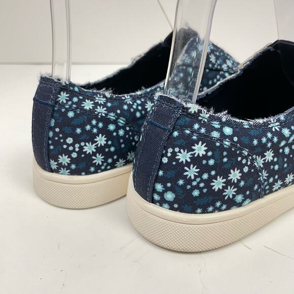 Spenco | 7.5 Wide Santa Maria Floral Navy Canvas Slip On Comfort Shoes - Picture 7 of 9